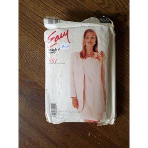 McCall Pattern 8022 Dress Jacket Easy Stitch N Save Sewing Size 12-18  EUC